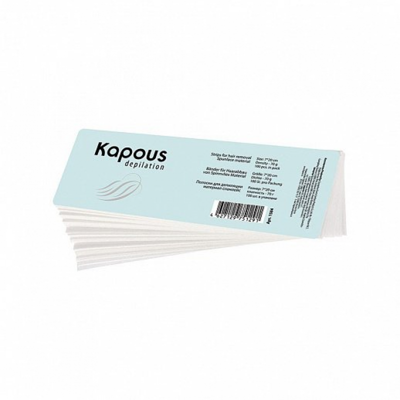 Kapous Полоска для депиляции 7Х20 см белая 100шт/уп